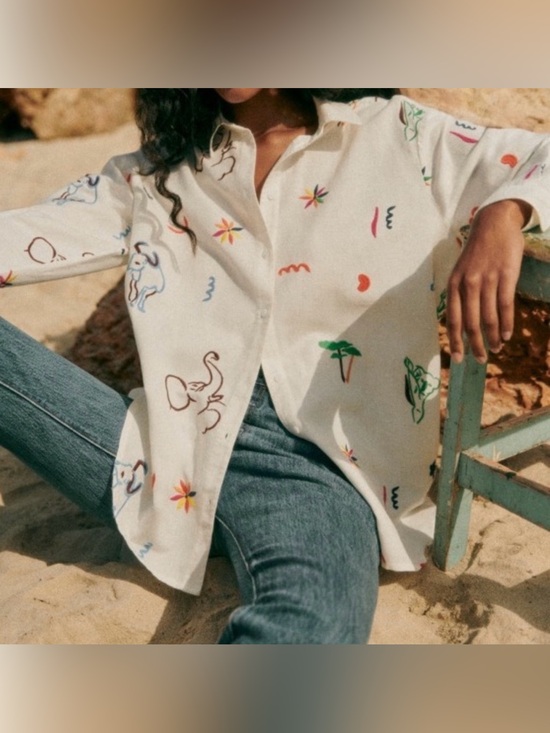 Sezane Tops - SEZANE x G. KERO Marzia embroidered button down shirt limited edition